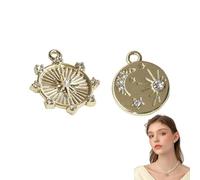 ZWWOGE Set de 2 Colgantes Circonita Diseño Cielo Estrellado para Collares Accesorio Joyería Regalo para Mujer llaveros pareja