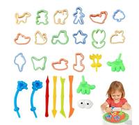 ZWWOGE Set de 23 Accesorios para Plastilina y Arena: 12 Moldes 3 Herramientas & 7 Figuras Juego Creativo para Niños a Partir de 2 Años Modelado y Moldeado llavero