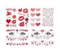 ZWWOGE Set de 5 Estrass Facial Autoadhesivo con Purpurina Corazones y Estrass Rojos Joyería de Carnaval para Disfraz de Amor Disfraz de Corazón y Vestimenta Festiva Femenina mascaras venecianas