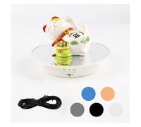 ZWXBDPDM Plato giratorio eléctrico for fotografía, soporte motorizado de 90° a 180° for video en vivo con 5 fondos for exhibir joyas y relojes.(White)