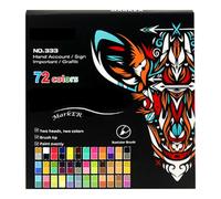 Zwxqe Acrylic Marker Set, doble headed Painting Brushes, 72 colores vibrantes Suministros de artesanía, ideal para tela de madera, vidrio, cerámica, diseño de Hobby Art Studio School