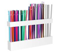 Zwxqe Acrylic Straw Holder with Strong Adhesive Backing, Large Capacity Storage Organizer for Kitchen Gabinets, School Classrooms, Home Gatherings and Easy Access to Drinking Straws