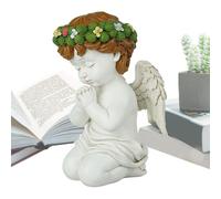 zwxqe Angel Statues, Praying Kneeling Figurine, Resin Spiritual Decor, Serene Outdoor Accent Piece, Elegant Symbolic Sculpture, Ideal for Kitchen, Bedroom, Work Desk, Living Room, 7.48x4.21 Inches