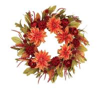 zwxqe Artificial Wreath, Front Door Hydrangea Wreath, Thanksgiving Decoration, Harvest Floral Arrangement, Seasonal Ornament for Fireplace Mantle Indoor Outdoor Wall Garden, 17.72 Inches