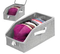 zwxqe Baseball Hat Organizer, Space Saving Cap Storage Box with Clear Window Lid, plegable béisbol Cap Holder, Stackable Organizer for Home, Closet, Bedroom, Offices, Bedding Shelf
