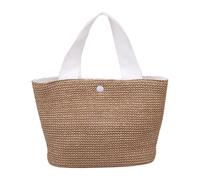 zwxqe Bolsa de playa tejida, bolsa de playa de mimbre, espaciosa, a prueba de , ligera, bohemia, para compras, escuela, festival, boda, viajes, picnic, fiesta, piscina y gimnasio, White, Refer to