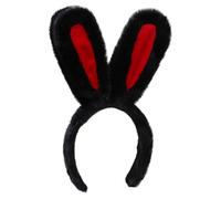 Zwxqe Bunny Ears, White Rabbit Traje, Lindo Plush Hairbands Cosplay, 11.81x7.87 inch Fancy Hair Styling Accessories Decoration, Easter Bunny Costume for Kids and Adults, Black Red