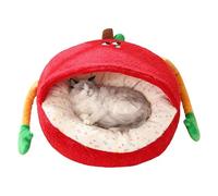 zwxqe Cama cálida para gatos: de invierno semicerrado para una comodidad cálida, diseño de felpa suave con parte inferior antideslizante, cama para gatos para mascotas en sala de estar