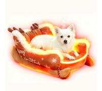 zwxqe Cama de trineo para perro, sofá de felpa para cachorros para comodidad en invierno, cojín suave extraíble con tela, cálido de perro para padres de mascotas, amantes de los animales, hogar