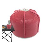Zwxqe Canister Cover, PU Leather Protector, Stove Decor Sleeve, Outdoor Cooking Shield, Protective Case for Portable During Recreational Outdoor Activities, Black, Brown, Red, Burgundy-small, Se