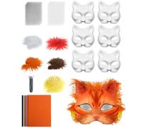 zwxqe Cat Masque Kit, Costume Making Set, Mesh and Felt Craft Accessory, Creative Prop for Party, Cosplay, Masquerade, Women, Men, Themed Events, Festivales, Dress Up Play 7.48x6.69in