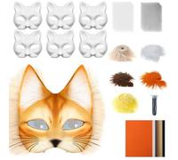 zwxqe Cat Masque Kit, Costume Making Set, Mesh and Felt Craft Accessory, Creative Prop for Party, Cosplay, Masquerade, Women, Men, Themed Events, Festivales, Dress Up Play 7.48x6.69in