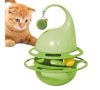 zwxqe Cat Treat Dispenser Toy - Interactive Ball Track Bell for Cats, Fun Treat-Dispensing Toy with Rolling Mechanism, Stimulates Chewing and Foraging Behavior, Durabled Design with Engaging Play