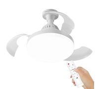 zwxqe Ceiling Fans with Lights, Small Electric Fan Lamp, Wind Cooling Device, Remote Control Fixture, Air Circulation Solution for Kitchen Living Room Dormitory Apartment, Abs, Acrylic