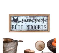 Zwxqe Chicken Signs, Wooden Wall Decor Frame, Farmhouse Art Display, Rustic Yard Fence Decoration, Vintage Style Signboard for Outdoor and Indoor Farm Kitchen Use, 15,75 x 7,09 x 0,59 pulgadas