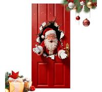 Zwxqe Christmas Door Banner, 2D Wall Breaking Santa Polyester Decoration, Festive Santa Claus Door Cover, Vibrant Holiday Home Decor for Kitchens, Bathrooms, Bedroom, School, Living Room