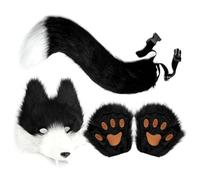 zwxqe Conjunto de disfraz de lobo sintético, disfraz de lobo sintético, ropa de fiesta de animales para cosplay, carnaval, Halloween, Navidad, actuaciones, juegos de rol, bailes de máscaras