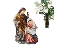 zwxqe Conjunto De Figuras De La Natividad | Religioso Hecho A Mano | Decoración De La Escena De La Natividad,para Las Vacaciones La Casa La Iglesia La Mesa El Jardín El Césped La Puerta