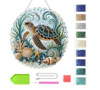 zwxqe Creaciones de perlas para adultos decoración DIY redondo brillante temático | Adornos Arte de Perlas de Animales Marinos Para Casa Ventana Salón Árbol Jardín Puerta Patio Entrada Cade