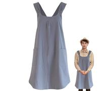 Zwxqe Crossed Aprons for Women with Pockets, Kitchen Cooking Apron with Pockets, Breathable Crafting Smock, Durable Baking and Outdoor Gardening for Artists and Projects, Gris, Se référer au