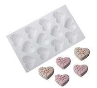 zwxqe Cupcake Mold, Cake Silicone Molds, Non Stick Baking Tools, Stylish Cracked Heart Mould, Durable Kitchen Supplies for Candy Brownie Tart Pastry Muffin Chocolate Postre