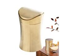 zwxqe Desktop Basura Can, Stainless Steel Trash Bin, Small Basura Bin
