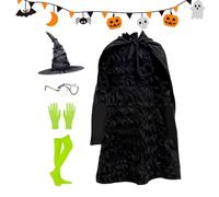 zwxqe Disfraz de Bruja Completo | Vestido de Bruja para Niñas Pequeñas - Vestuario para Fiestas Infantiles Obra de Teatro Eventos de Cosplay para Niñas de 5 a 12 Años