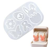 Zwxqe DIY Silicone Earring Molds, Easter Craft Stencils with Butterfly, Flower Rabbit and Egg Shapes, Perfect for Holiday Jewelry Making, Family Crafting School Projects and Home DIY Fun for Women