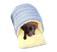 Zwxqe Dog Nest Bed, Cute Puppy Bed, Thickened Dog Bed, Plaid Puppy Bed, Enclosed Nest Bed, Pet Cave Bed, Warm Pet Bed, Portable Dog Bed, Washable Cat Bed, Pet Sleeping Supplies