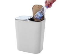 Zwxqe Double Trash Can Bin, Rectangular Waste Contenedor de 18 litros de basura con Push-Button Lids, Kitchen Bathroom Outdoor Organizer for Camping Patio Laundry, 12,99 x 11,42 x 8,27 pulgadas
