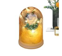 Zwxqe Elegant Preserved Flower, Eternal Rose Bouquet in Glass Dome, Infinity Rose with LED Light, Romantic Long Lasting Floral Decor for Mom Women Grandma Wife Daughter Valentine Birthday, 5,91 inch