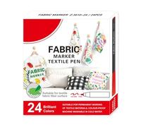 zwxqe Fabric Marker, 12 24 Color Cloth Paint Markers, Textile Watercolor Painting Pen Set, Washable 6,3 x 5,71 pulgadas for Laundry, Shoe, Ceramic, , Tote Bag, Tablecloth, Poliéster