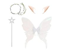 zwxqe Fairy Wings Set de disfraces, Angel Fairy Wings, Halloween Cosplay Outfit, Skin-friendly Accessories, Holiday Dress-up Props for Creating Looks and inmersive Fun Adults Girls Women Party Events