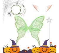 zwxqe Fairy Wings Set de disfraces, Angel Fairy Wings, Halloween Cosplay Outfit, Skin-friendly Accessories, Holiday Dress-up Props for Creating Looks and inmersive Fun Adults Girls Women Party Events