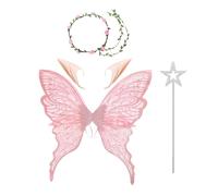 zwxqe Fairy Wings Set de disfraces, Angel Fairy Wings, Halloween Cosplay Outfit, Skin-friendly Accessories, Holiday Dress-up Props for Creating Looks and inmersive Fun Adults Girls Women Party Events