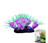 zwxqe Fish Tank Glowing Coral Ornaments, Silicona Fish Tank Soft Coral Ornaments, Glowing in The Dark Artificial Aquarium Plantas Decor for Freshwater Saltwater