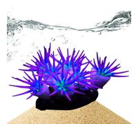 zwxqe Fish Tank Glowing Coral Ornaments, Silicona Fish Tank Soft Coral Ornaments, Glowing in The Dark Artificial Aquarium Plantas Decor for Freshwater Saltwater