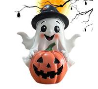 zwxqe Ghost Figurine, Spooky Decor Display, Resin Ghost Pumpkins Sculpture Accent Piece, Desktop Halloween Decoration for Festive Settings, Ornament Home Entryway Garden and Workplace Tabletop