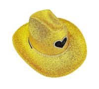 zwxqe Glitter Hat, Western Wide Brim Festival Hat, Sparkly Costume Accessory, Shiny Party Headwear For Themed Events, Disco Vaquera Cosplay Props For Men And Women