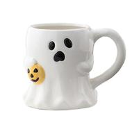zwxqe Halloween Coffee Tazas, 400 ml Ghost Face Cute Cup, Gothic Spooky Ceramic Bottle for Tea Kitchen Party Decor, Fall-Themed Drinkware Adults Kids Café Table Holiday Beverage Display
