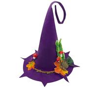 zwxqe Halloween Witch Hat | Black Felt Witch Hat | Wool Witch Costume Accessory, Women's Witch Hat, Fancy Dress Witch Hat, Halloween Costume Accessories, Black Witch Hat for Women