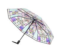 zwxqe Hand-Painted Paraguas transparente, Vintage Automatic Plegable Umbrella, Diseño de estilo plegable Umbrella, Umbrella Unique Umbrella Ideas, Colorful plegable Umbrella, Lightweight Travel