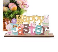 zwxqe Happy Easter Table Sign, Easter Flower Bunny Sign, Wood Easter Decor, Easter Table Centerpiece, Rabbit Table Decor, Easter Holiday Favor, Colectible Easter Decoration, Bunny Table Sign