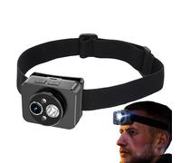 zwxqe Head Mounted Video Camera, Headlamp Lighted Action Camera, Smart Sensor Control, Shock Absorbing Design, Sturdy Electronics Gear, Ideal for Adventure, Hiking, Outdoor Sports, Black
