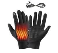 zwxqe Heated Gloves, USB Mittens, Outdoor Winter Wear, Touchscreen Hand Warmers, Snow Shoveling Sports Driving, Commuting Hiking Cold Weather Use, Includes Long Cable Power Adapter, Large, XL