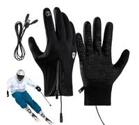 zwxqe Heated Ski Mittens, Impermeable Winter Mittens, Touch Screen Ski Gloves, Cold Weather Hand Warmers, Ski Mittens for Outdoor Enthusiasts, Impermeable Heated Gloves, Winter Hand Warmers for Skiing