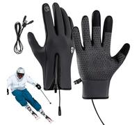zwxqe Heated Ski Mittens, Impermeable Winter Mittens, Touch Screen Ski Gloves, Cold Weather Hand Warmers, Ski Mittens for Outdoor Enthusiasts, Impermeable Heated Gloves, Winter Hand Warmers for Skiing
