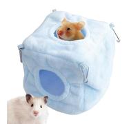 Zwxqe Hedgehog Cage with Dangling Rings, Cozy Hamster Cage, Soft Pet Bed for Small Animals, Fun Hamster House, Gerbil Pet Bed with Rings, Chinchilla Cage and Bed, Hamster Bed for Small Pets