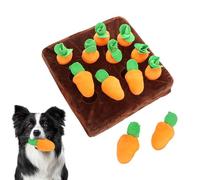zwxqe Juguete chirriante para Perros, Juego de enriquecimiento Interactivo, tapete de 12 Zanahorias, Juguete de Verduras de Granja de Zanahorias, Suministro de Resistente para Perros y