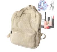 zwxqe Large Corduroy Bookbag, Retro Backpack for Women's Corduroy Backpack with Handle, Small Backpack Purse for Girls, Laptop Bag for Women, Aesthetic Corduroy Backpack, blanco, Se référer au